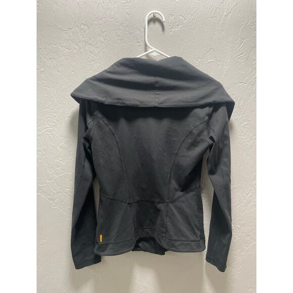 Lucy Black Long Sleeve Zip Up, Cowl style collar  Active, yoga, workout, walking - Picture 3 of 5